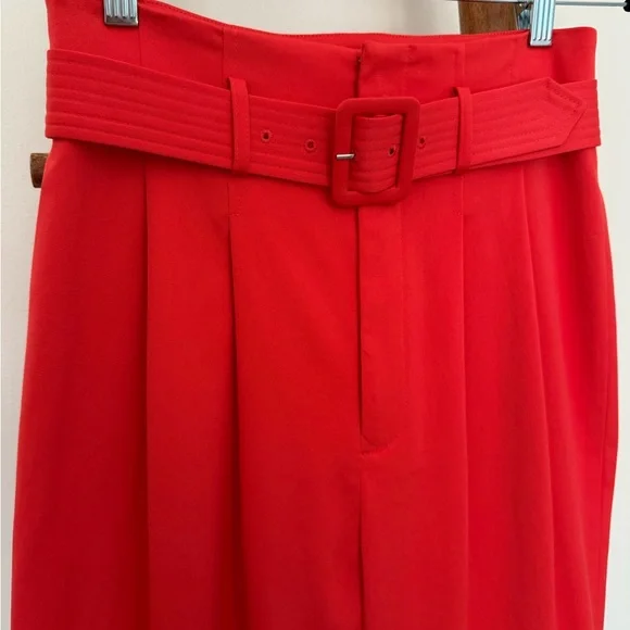 ANTONIO MELANI Vibrant Red-Orange Wide Leg Pants - Picture 7 of 13